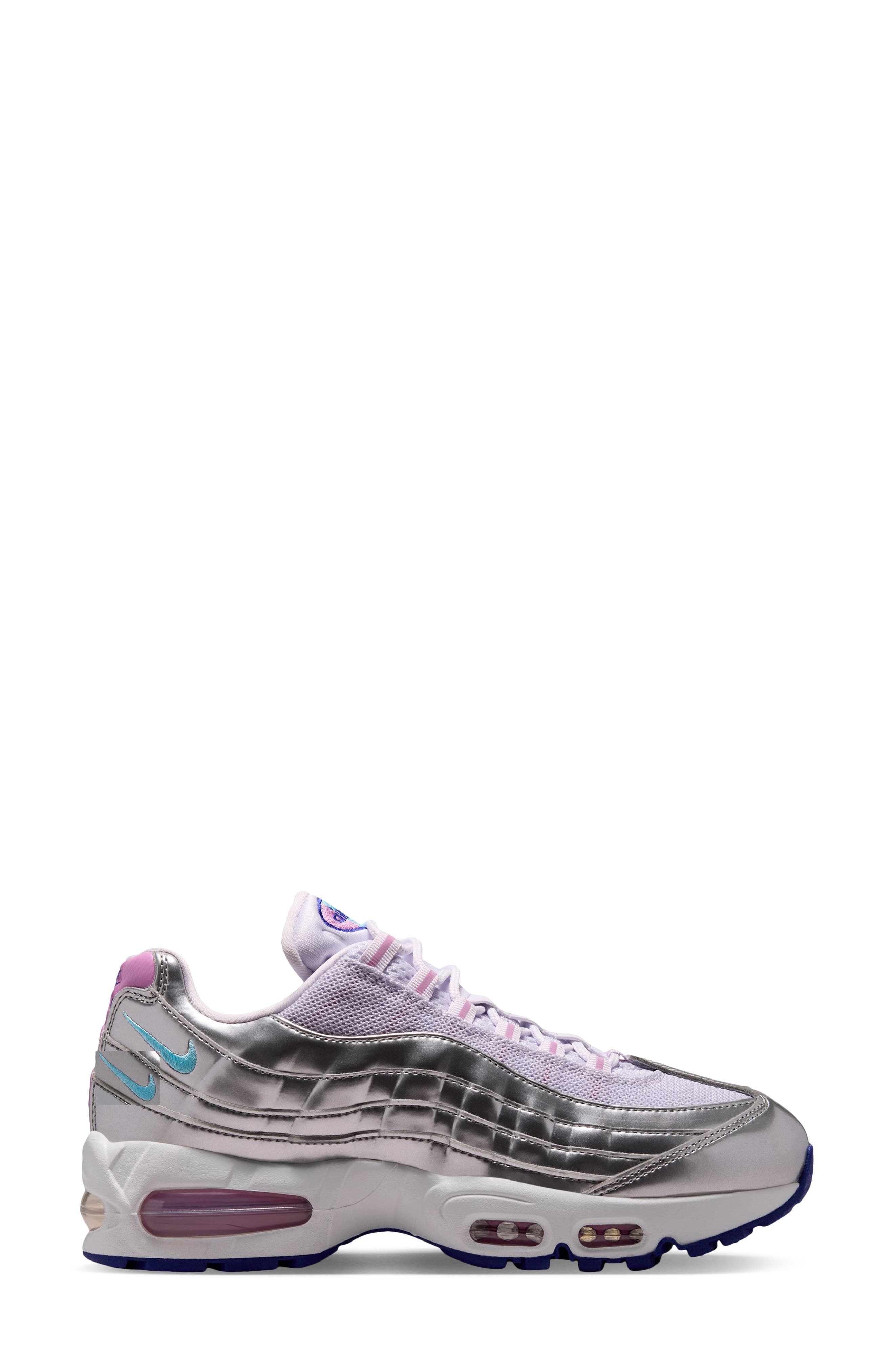Air Max 95 Sneaker, Alternate, color, CHROME/ LAGOON-GRAPE