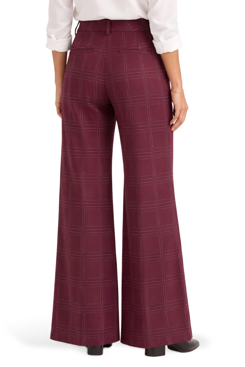 Kelsey Windowpane Plaid Wide Leg Pants, Alternate, color, BURGUNDY MULTI
