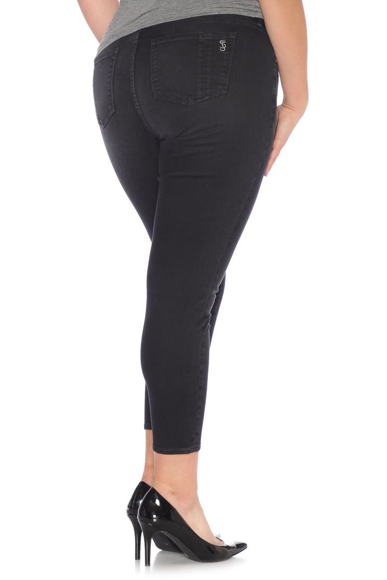 Stretch Ankle Skinny Jeans, Alternate, color, BLACK