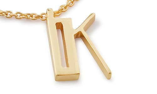 Monica Vinader Initial Pendant Necklace In 18ct Gold Vermeil/ss- K