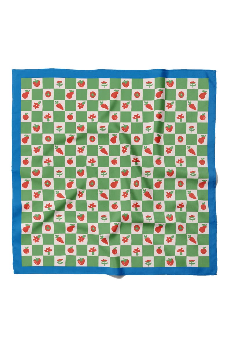 Checkers Cotton Bandana, Alternate, color, Green