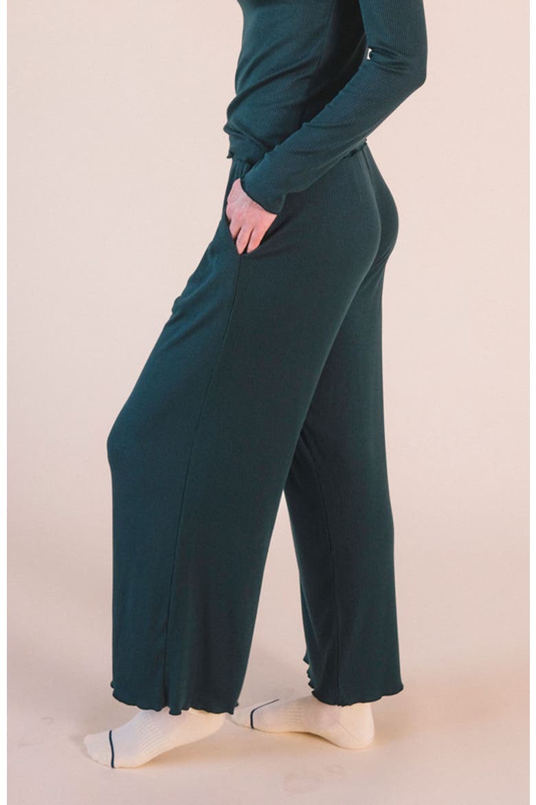 Hedy Ribbed Modal Lounge Pant, Alternate, color, Pine