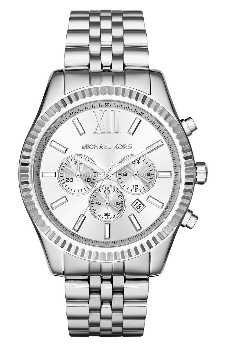 Michael Kors 'Lexington' Chronograph Bracelet Watch, 44mm, Main, color,