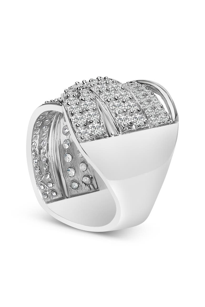 Silver 2.00 Cttw Diamond Overlapping Bypass Band Ring, Alternate, color, Silver