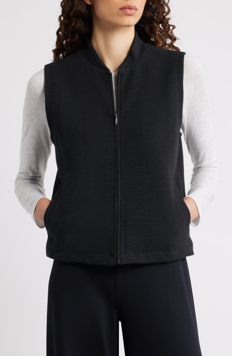 Eileen Fisher Organic Cotton Blend Vest, Alternate, color, Black