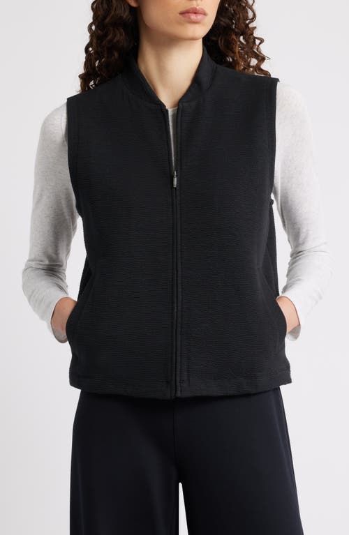 Eileen Fisher Organic Cotton Blend Vest In Black