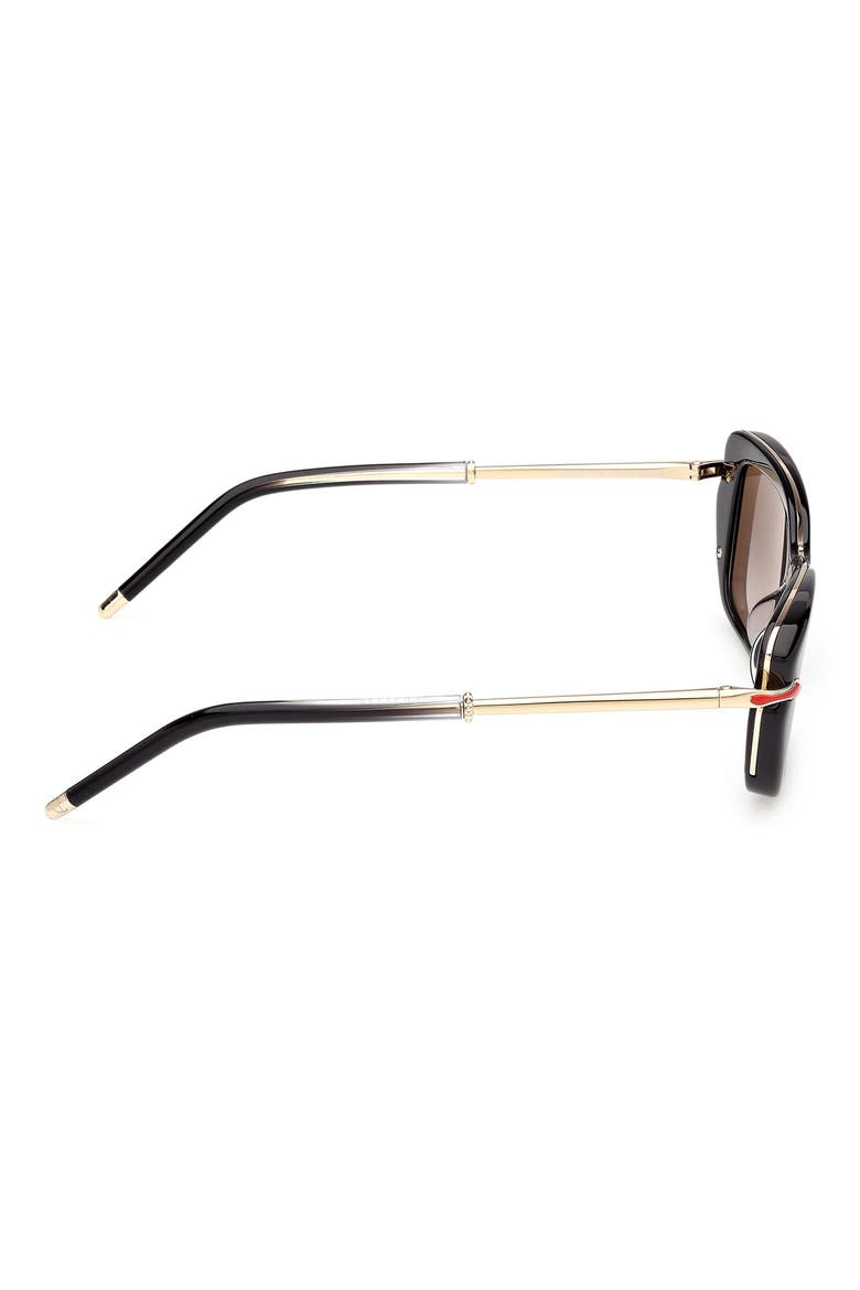 53mm Butterfly Sunglasses, Alternate, color, BLACK / GOLD / CRYSTAL BLACK