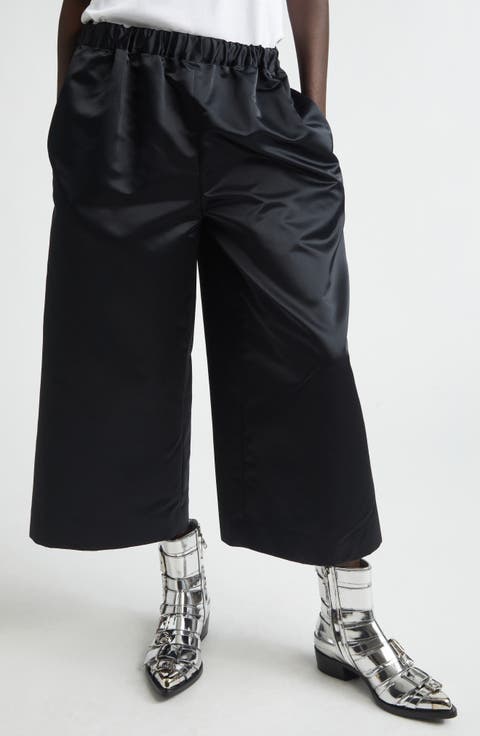 Crop Satin Wide Leg Pants