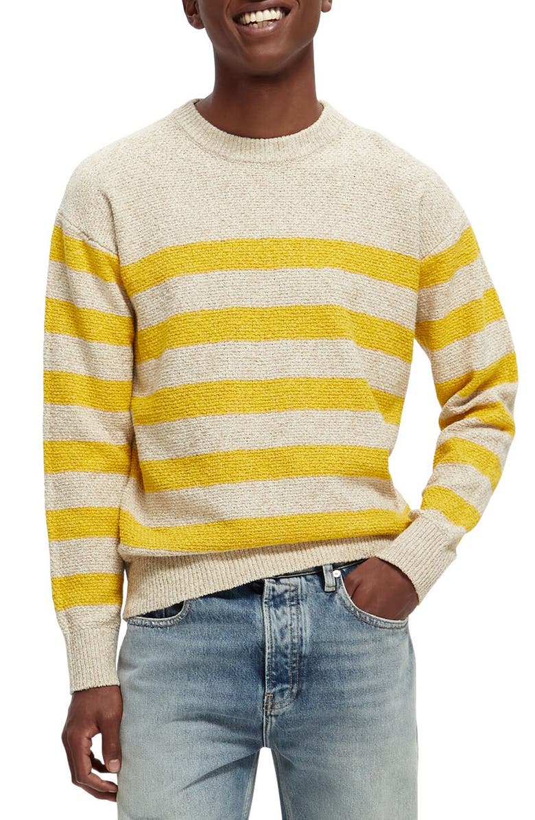 Scotch & Soda Stripe Crewneck Sweater, Main, color, 