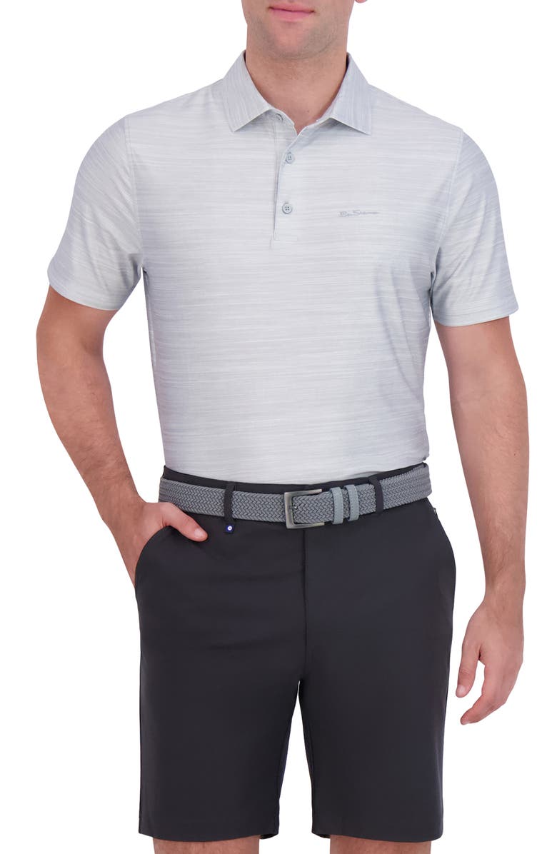 Ben Sherman Mélange Stretch Tech Polo, Main, color, Light Grey