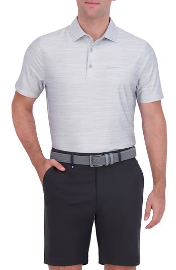 Ben Sherman Mélange Stretch Tech Polo In Gray