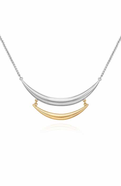 Vince Camuto Two-Tone Crescent Bar Pendant Necklace