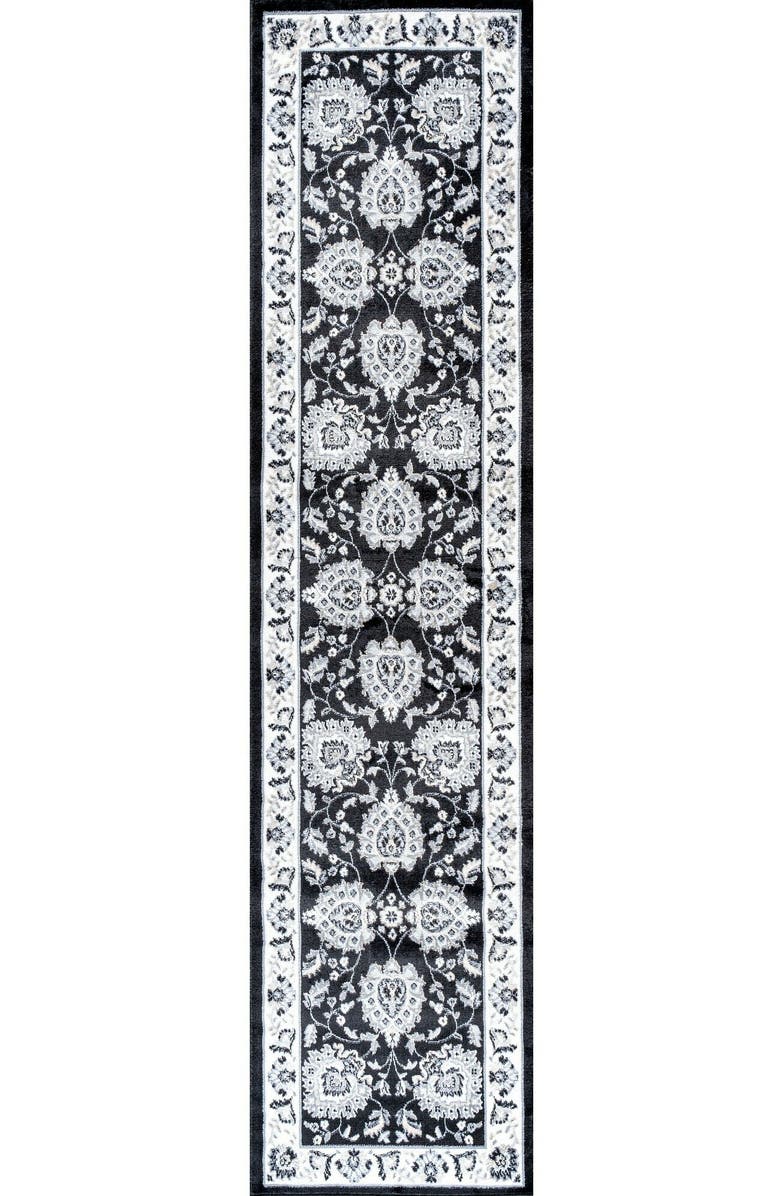 JONATHAN Y Cherie French Cottage Area Rug, Main, color, Black/Cream