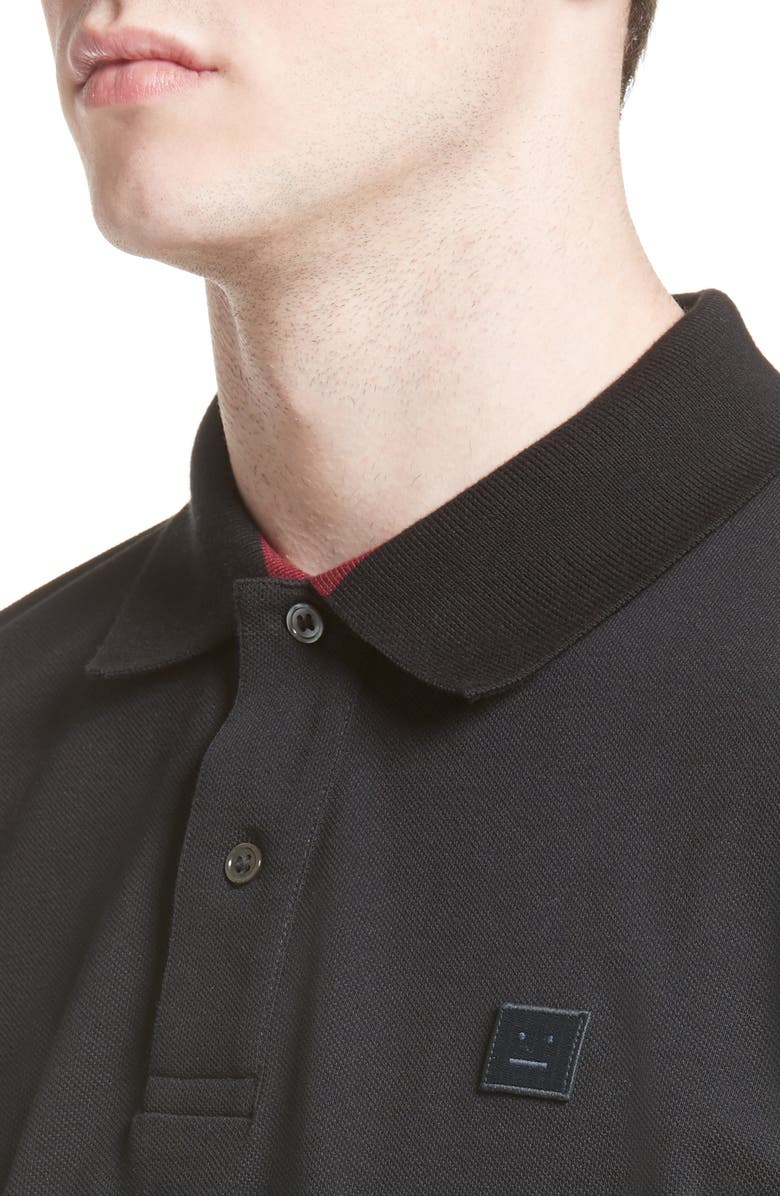 Acne Studios Newark Face Patch Polo, Alternate, color,