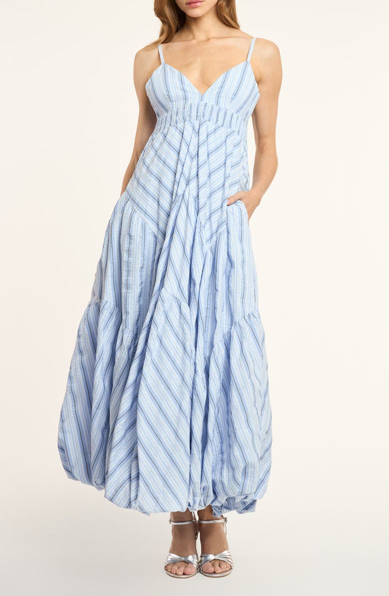 Cinq à Sept Evory Stripe Bubble Hem Cotton Blend Sundress, Main, color, 