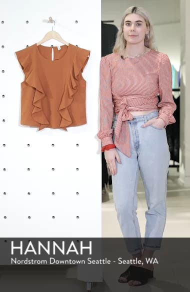 BP. Seersucker Ruffle Top (Women) | Nordstromrack