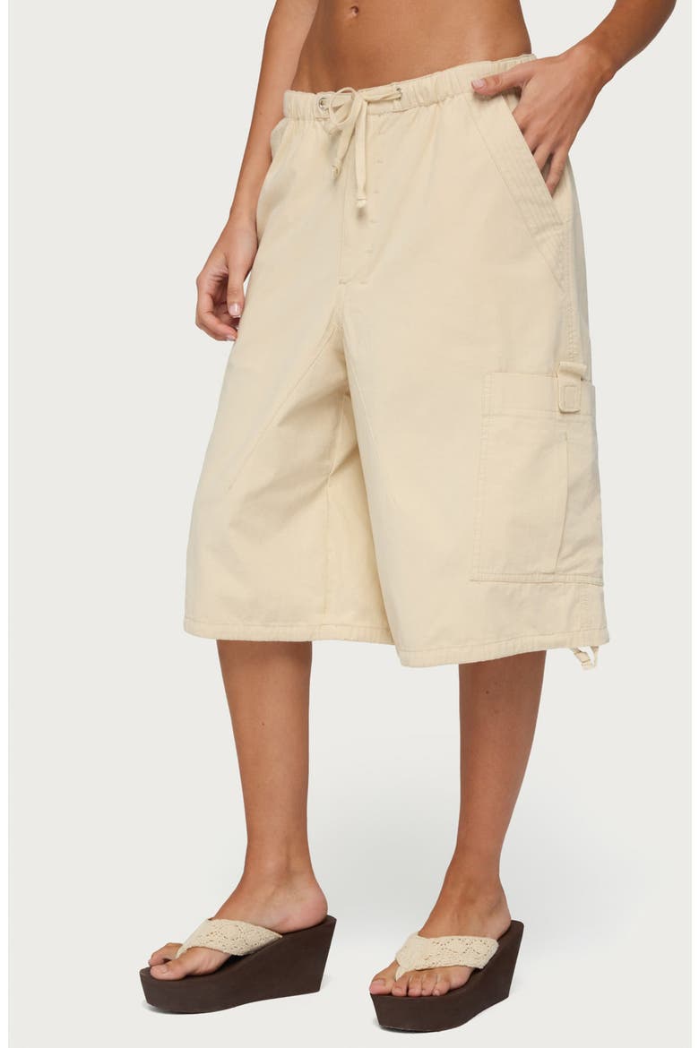 Azul Oversized Cargo Bermuda Shorts, Alternate, color, BEIGE