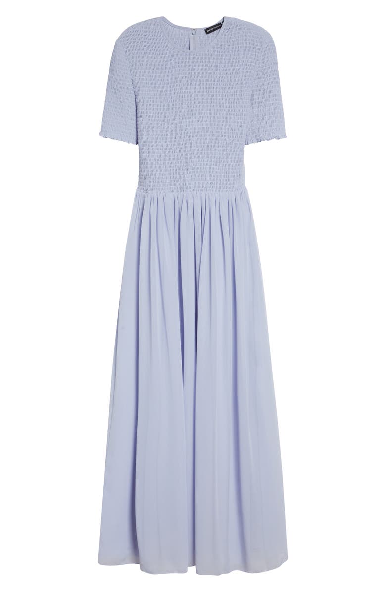 Emporio Armani Iris Techno Short Sleeve Maxi Dress, Main, color, Lilac