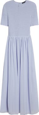 Emporio Armani Iris Techno Short Sleeve Maxi Dress