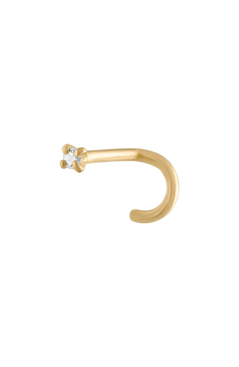 Raquelina Jewels 14K Gold Diamond Stud Nose Ring - 0.02 ctw, Main, color, 
