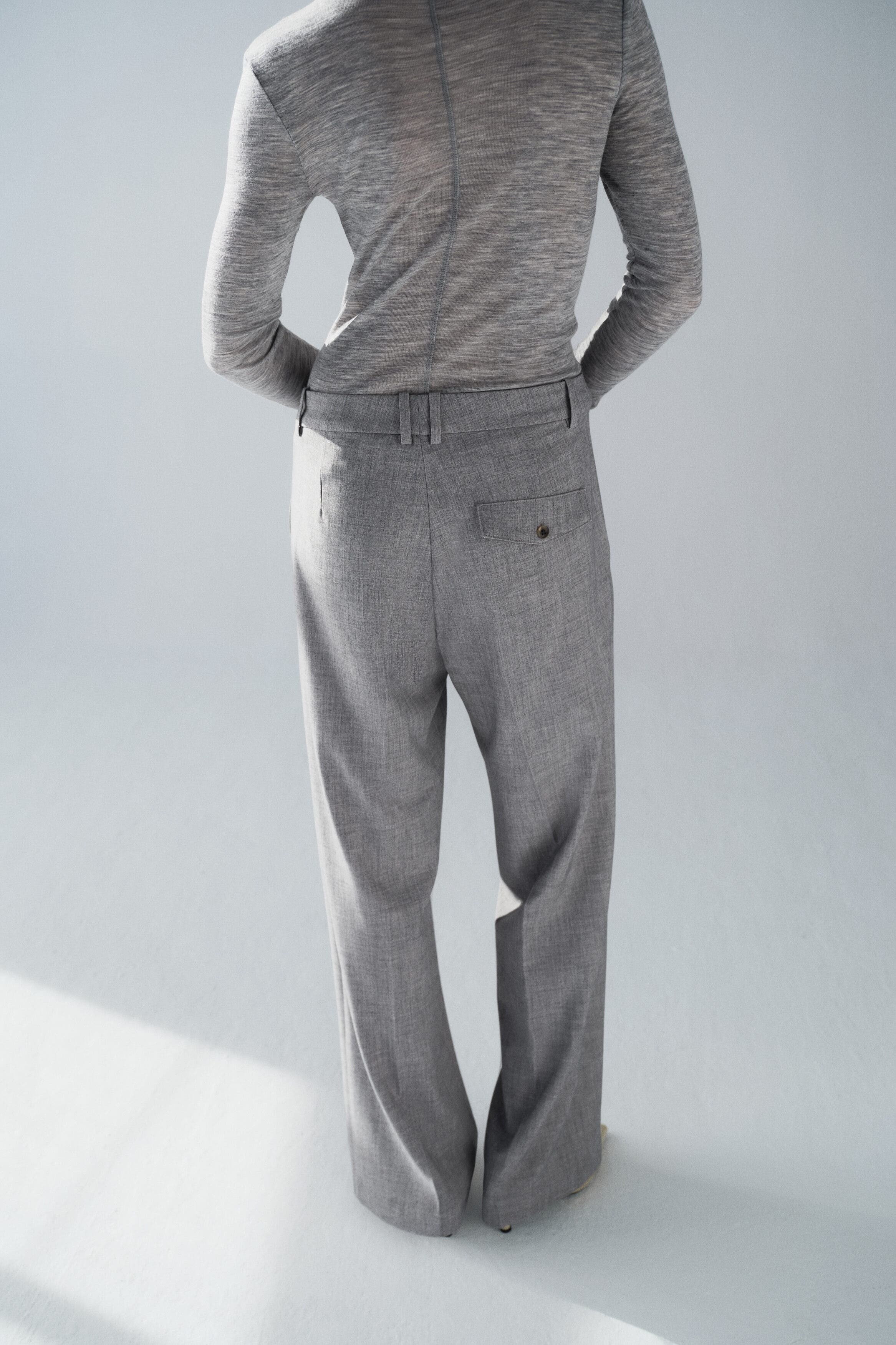 h&m dress pants Women's Gray Glen Plaid Check High Rise Skinny Trouser Size 8 bar fasteners Wool-Blend Dress Pants - Light