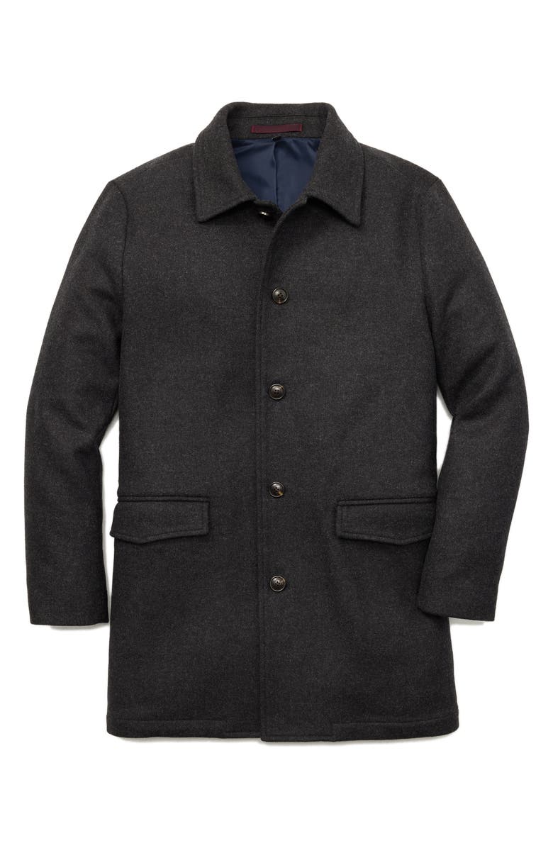Bonobos Wool Blend Car Coat, Alternate, color, Charcoal Tartan Mill