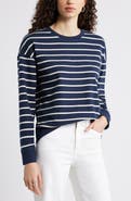 Caslon® Stripe Pullover Sweatshirt