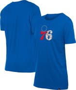 New Era Women's New Era Royal Philadelphia 76ers Glam Game Flower T-Shirt