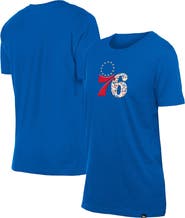 New Era Women's New Era Royal Philadelphia 76ers Glam Game Flower T-Shirt