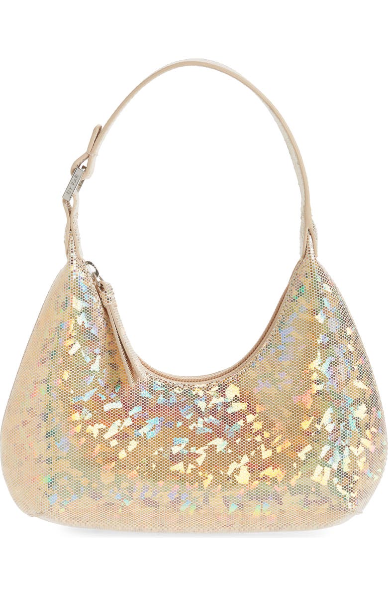 By Far Baby Amber Hologram Leather Shoulder Bag, Main, color,