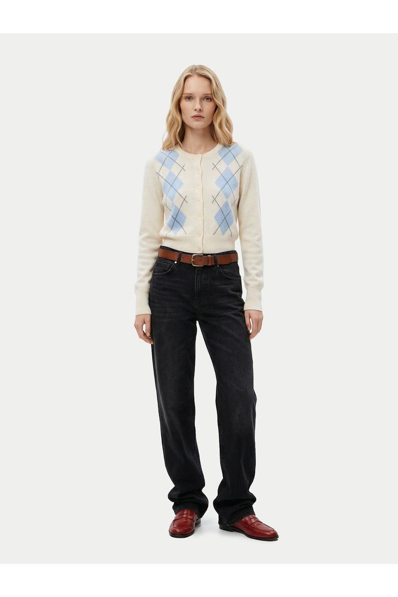 Cashmere Argyle Cardigan, Alternate, color, coconut-milk