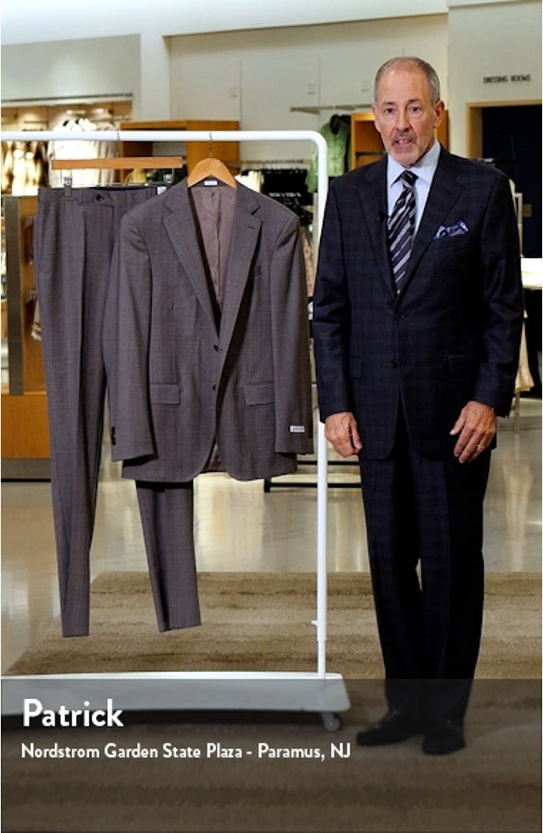 Tailored Fit Plaid Wool Suit, sales video thumbnail