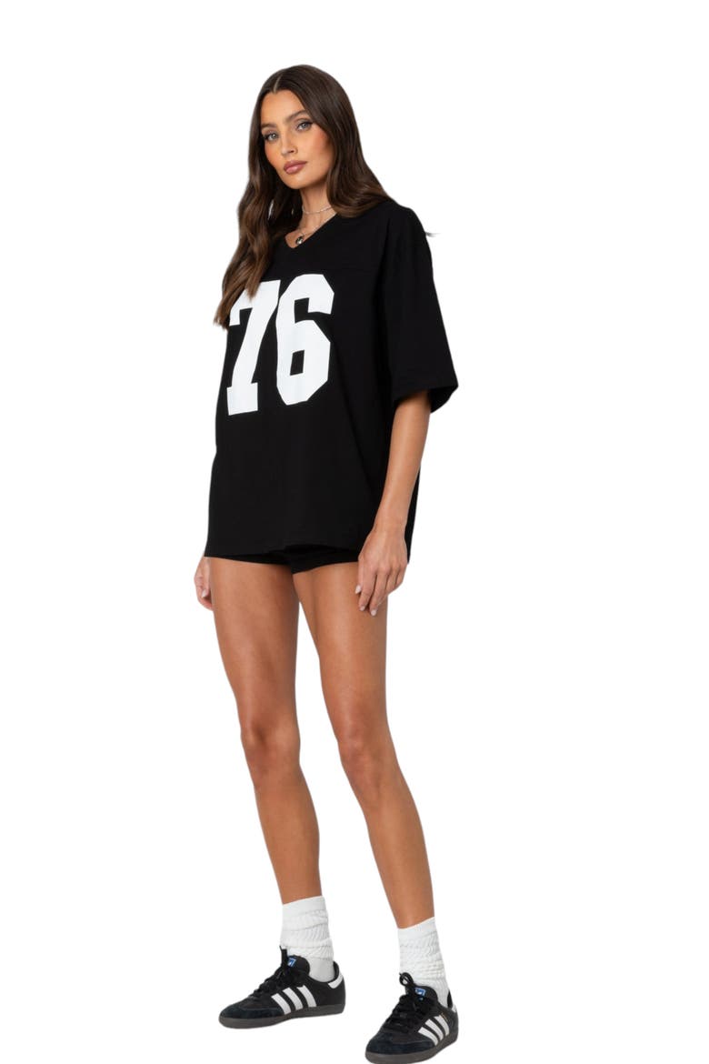76 Oversize Cotton Graphic T-Shirt, Alternate, color, BLACK