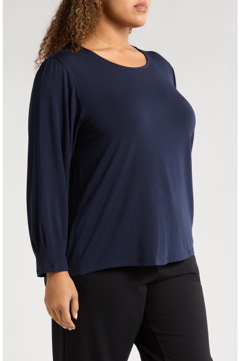 Pleated Sleeve Top, Alternate, color, INK
