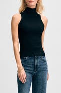 Isaac Mizrahi New York Rib Turtleneck Sleeveless Top