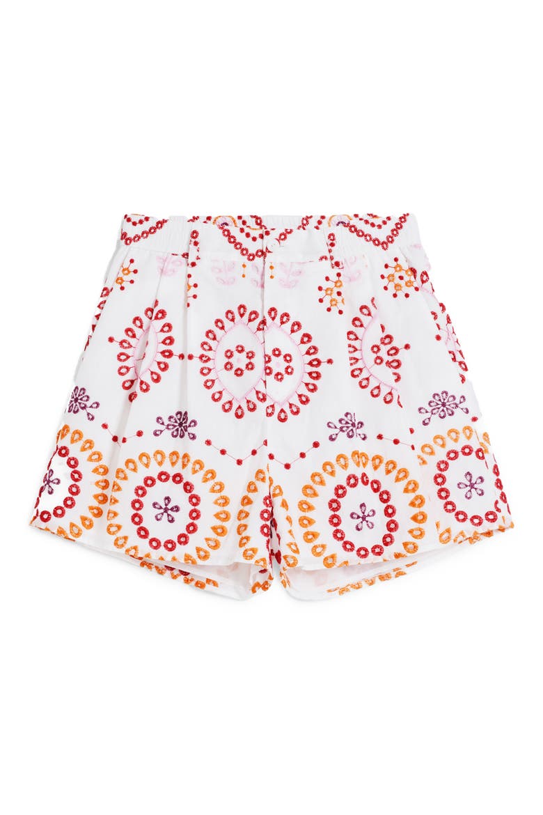 Embroidered Cotton Shorts, Alternate, color, PINK