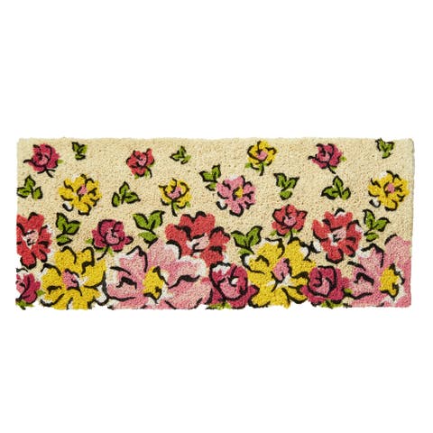 Flower Cascade Estate Coir Mat Multi Coir Everyday,Summer