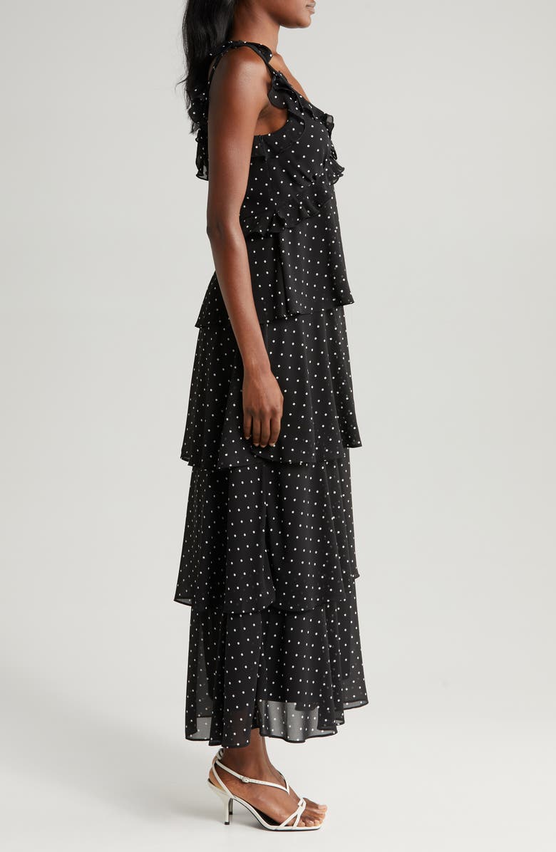 WAYF Dorothy Polka Dot Tiered Maxi Dress, Alternate, color, 