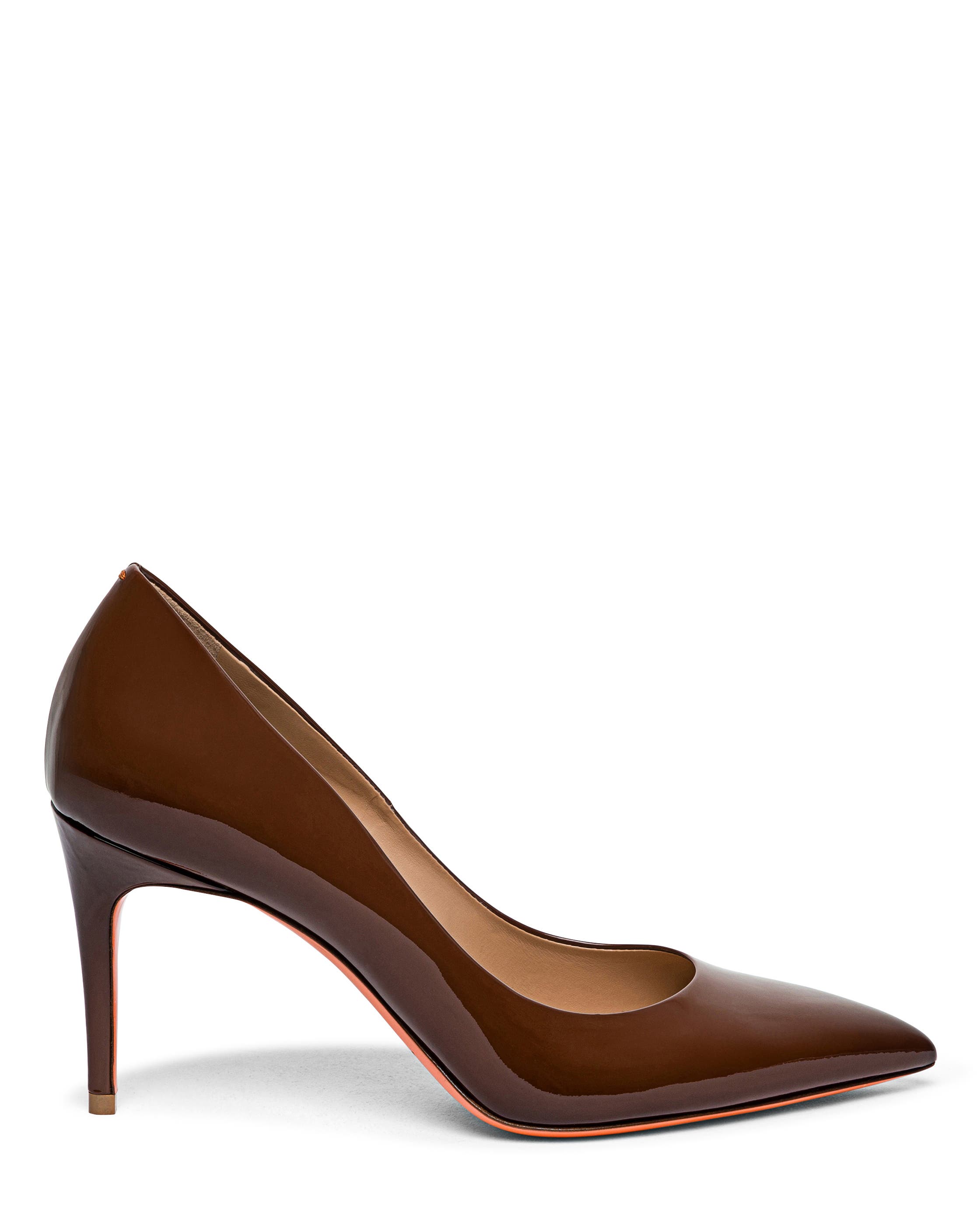 Santoni High-Heel Patent Leather Pumps, Main, color, Brown