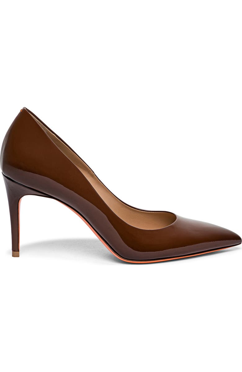 Santoni High-Heel Patent Leather Pumps, Main, color, Brown