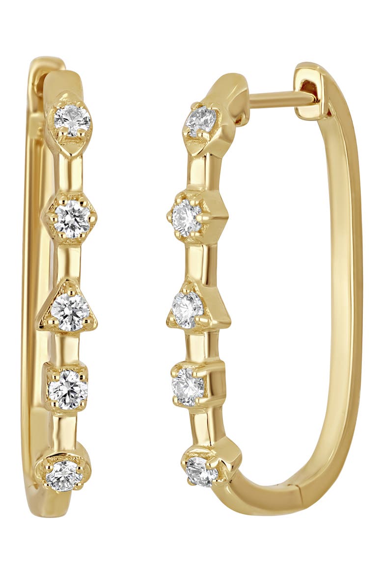 Maya Diamond Station Set Hoop Earrings, Main, color, 18K YELLOW GOLD
