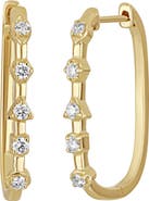 Bony Levy Maya Diamond Station Set Hoop Earrings