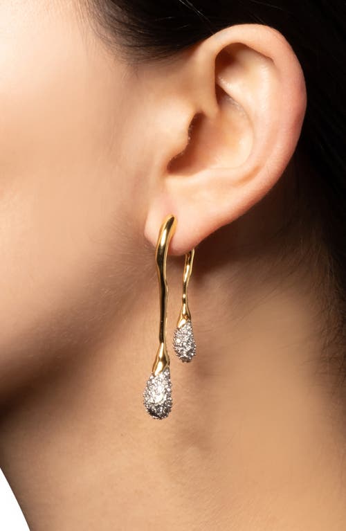 Alexis Bittar Solanales Crystal Front Back Link Earrings In Champagne
