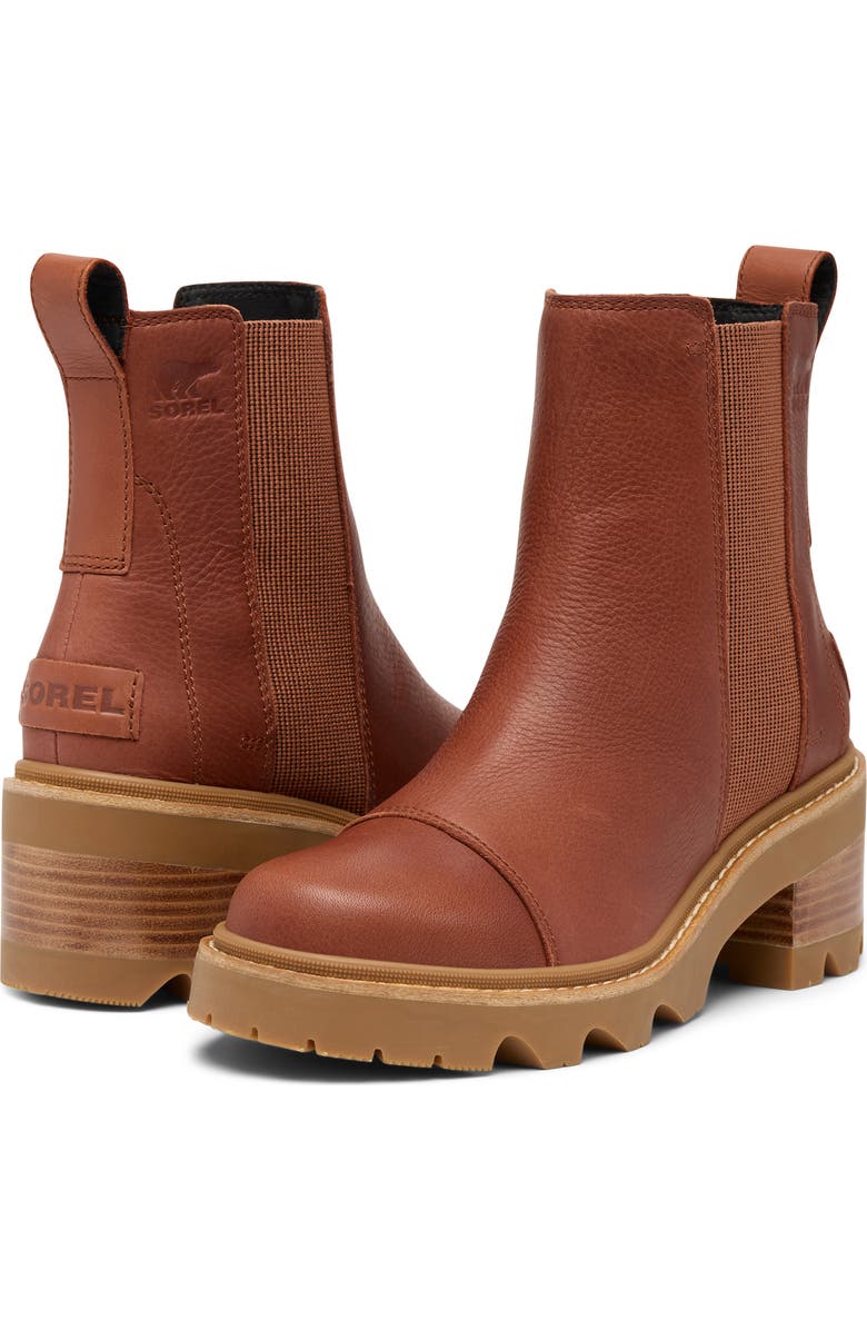 SOREL Joan Now Waterproof Chelsea Boot, Alternate, color, Rustic Brown/ Gum