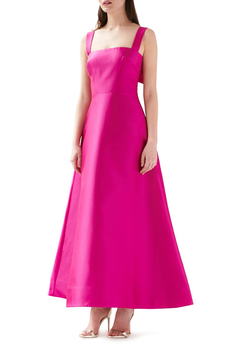 Sleeveless Back Bow Gown, Main, color, MAGENTA