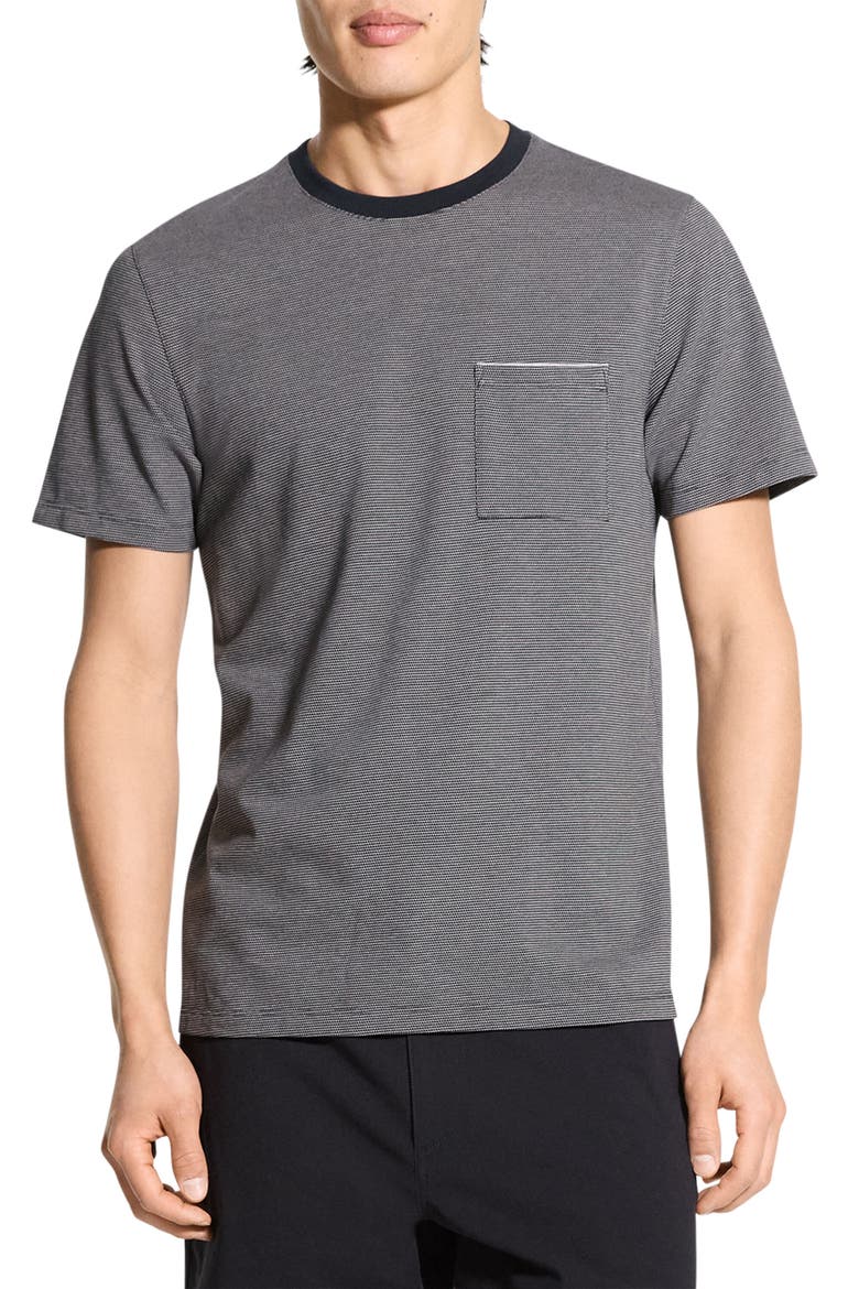 Bird's Eye Ringer T-Shirt, Main, color, CARBON MULTI