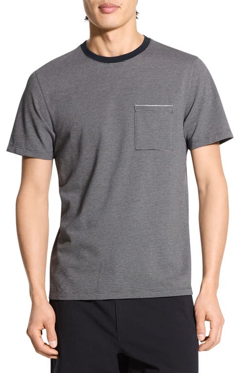Theory Pique Crew Tee In Gray