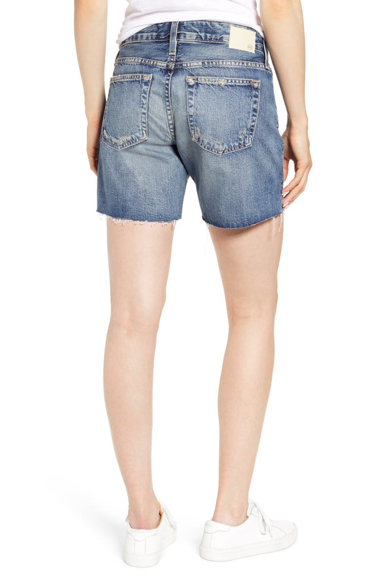 AG Becke Relaxed Fit Raw Hem Denim Cutoff Shorts, Alternate, color, 