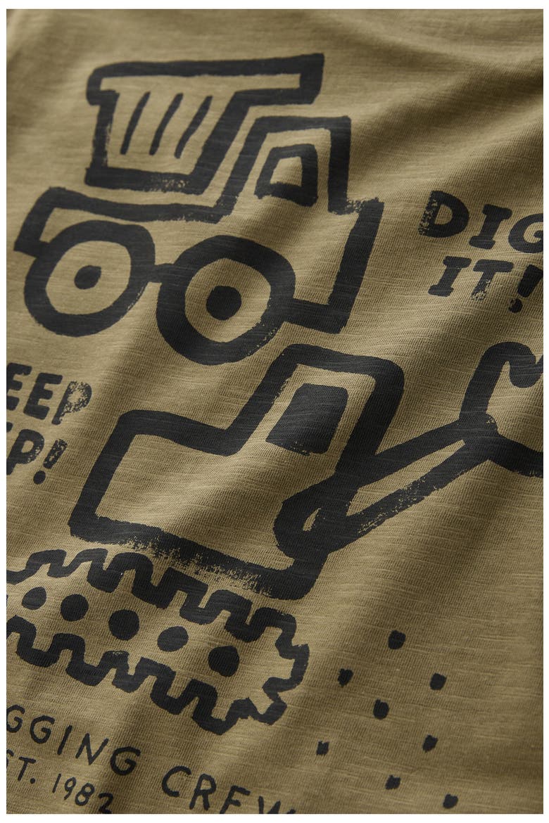 Kids' Digger Graphic T-Shirt & Shorts Set, Alternate, color, GREEN
