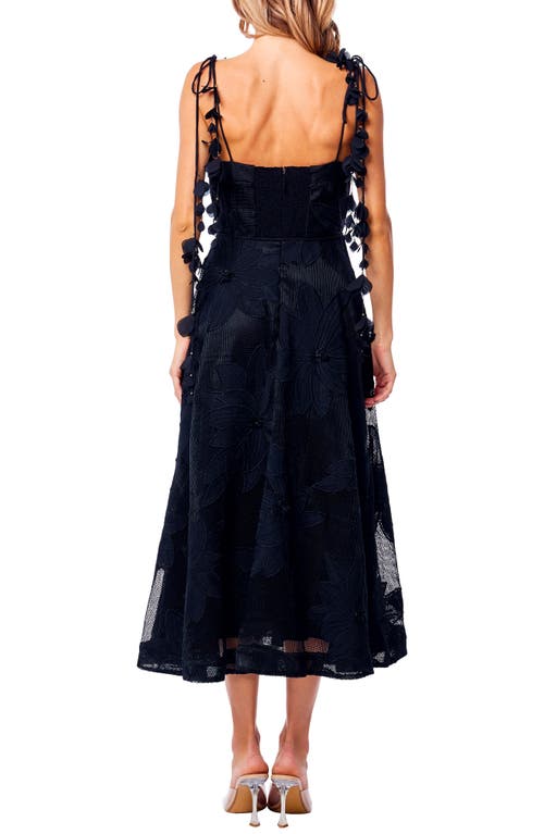 CIEBON CIEBON EMILIA BUSTIER LACE MIDI COCKTAIL DRESS